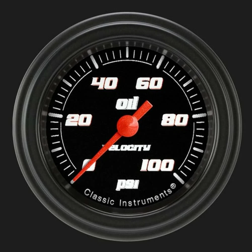 Velocity Black 2 1_8_ Oil Pressure Gauge VS181BBLF